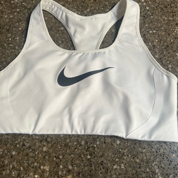 Nike Dri-Fit White Sports Bra Moisture-Wicking Intimates - Picture 1 of 4